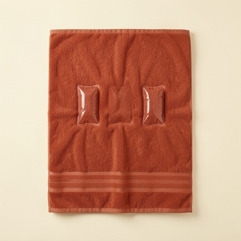 Lumbar Towel — back view, Ember