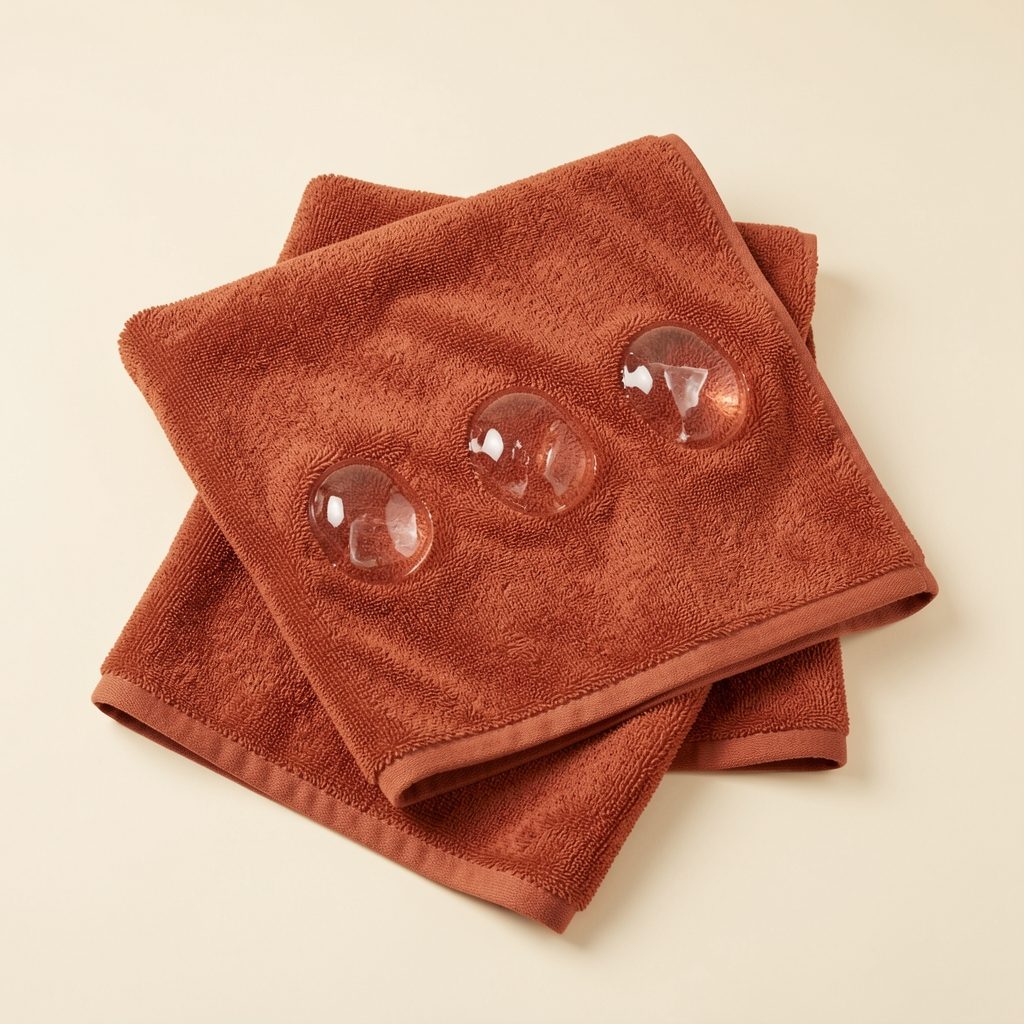 Lumbar Towel — three-quarter view, Ember