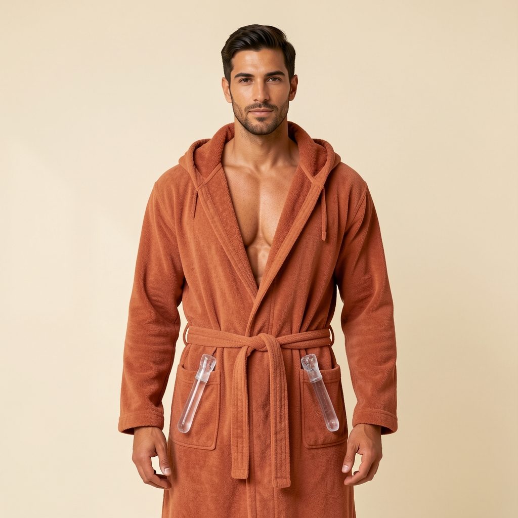 Sauna Protocol Kit — worn view, Ember