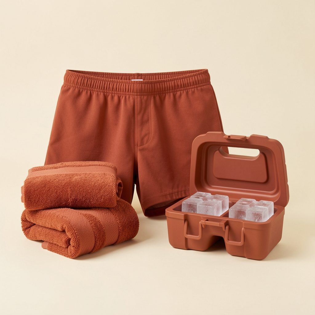 The System — Shorts · Towel · Case · 2× Ice, EMBER colourway